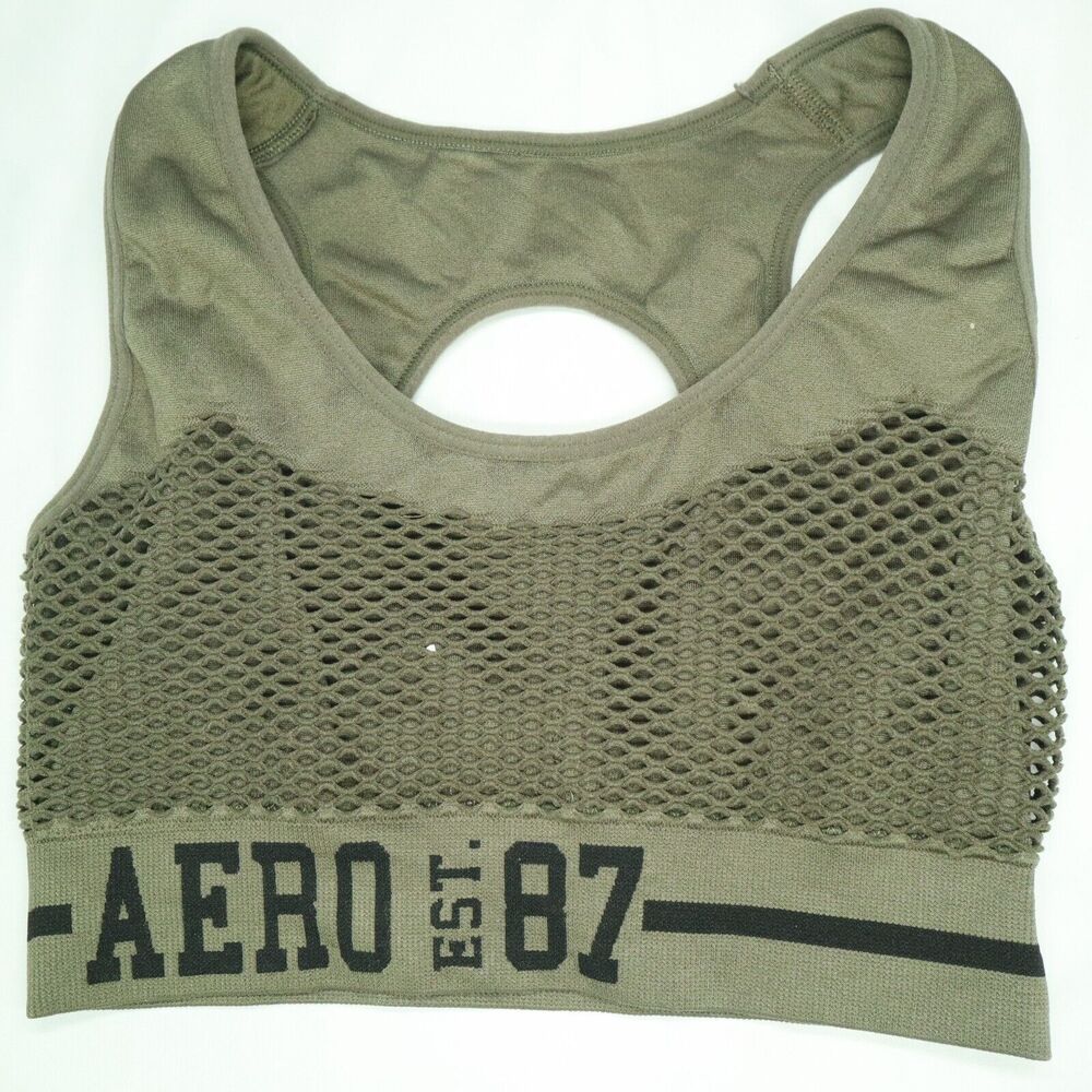 Aero Work out top/bra Racerback Mesh Green Size Small
